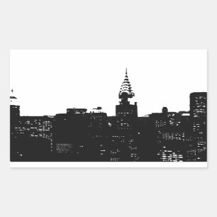 Adesivo Retangular Pop Art New York Silhouette