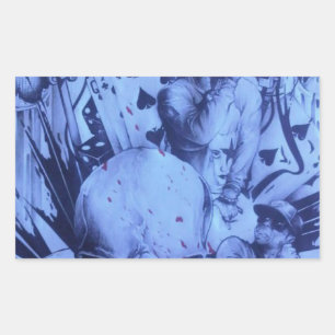 Adesivo Retangular Pop Músicos Impressão de Arte Roxo Azul