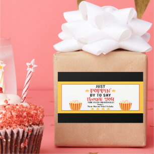 Adesivo Retangular Popcorn Obrigado Por Seus Referenciais