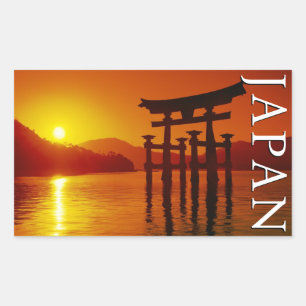 Adesivo Retangular Portão O-Torii, Santuário Itsukushima Miyajima,