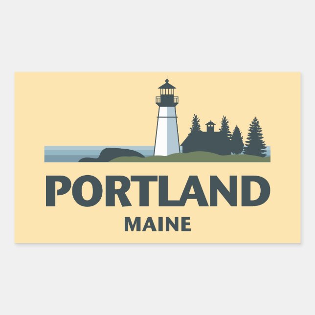 Adesivo Retangular Portland Maine Estados Unidos (Frente)