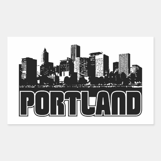 Adesivo Retangular Portland Skyline (Frente)
