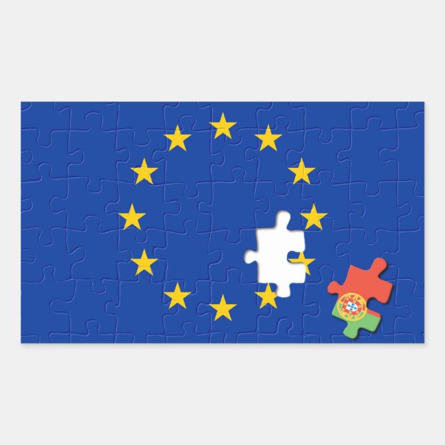 Adesivo Retangular Portugal e União Europeia (Frente)