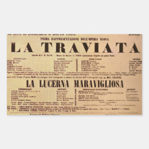 Adesivo Retangular Poster La Traviata World Premiere (1853)