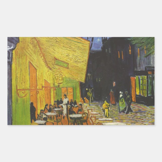 Adesivo Retangular Posto Impressionista Van Gogh Cafe Terrace (Frente)