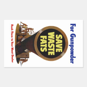 Adesivo Retangular Poupe Gorduras De Resíduos ~ Para pólvora