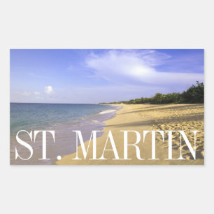 Adesivo Retangular Praia Baie Longue Long Bay, St. Martin