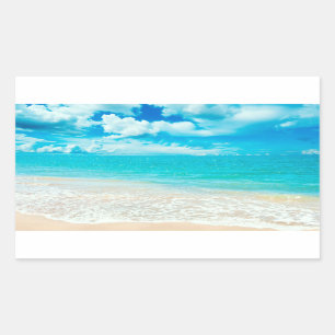 Adesivo Retangular Praia bonita do verão