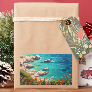 Adesivo Retangular Praia na Grécia