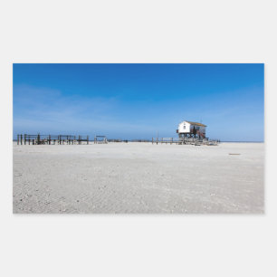 Adesivo Retangular Praia no Mar do Norte, Sankt Peter Ording