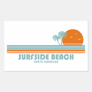 Adesivo Retangular Praia Surfside Carolina do Sul Palmeiras ao Sol
