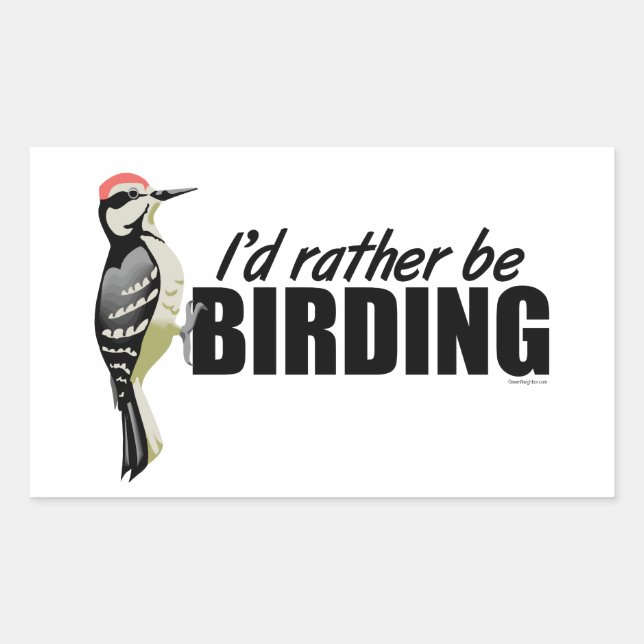 Adesivo Retangular Preferencialmente Be Birding (Frente)
