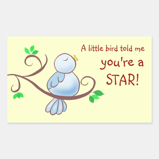 Adesivo Retangular Prêmio De Conquista Da Felicidade Do Bluebird (Frente)