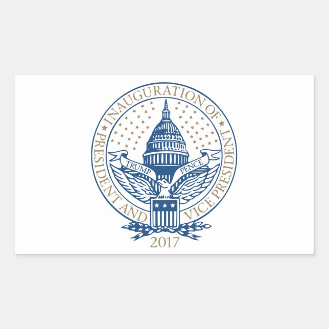 Adesivo Retangular Presença de Trump na Inauguração Presidencial 2017 (Frente)