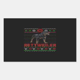 Adesivo Retangular Presente de cachorro Feliz Natal meu Rottweiler
