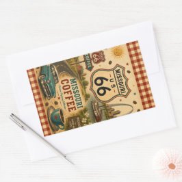 Adesivo Retangular Presente de decalque do Missouri Route 66 Coffee B