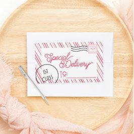 Adesivo Retangular Presente de Natal de Entrega Especial Festiva