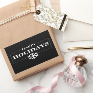 Adesivo Retangular Presente personalizado de Natal feliz personalizad