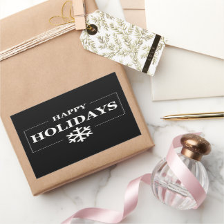 Adesivo Retangular Presente personalizado de Natal feliz personalizad