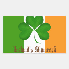 Adesivo Retangular Presentes de bandeira e de Shamrock na Irlanda