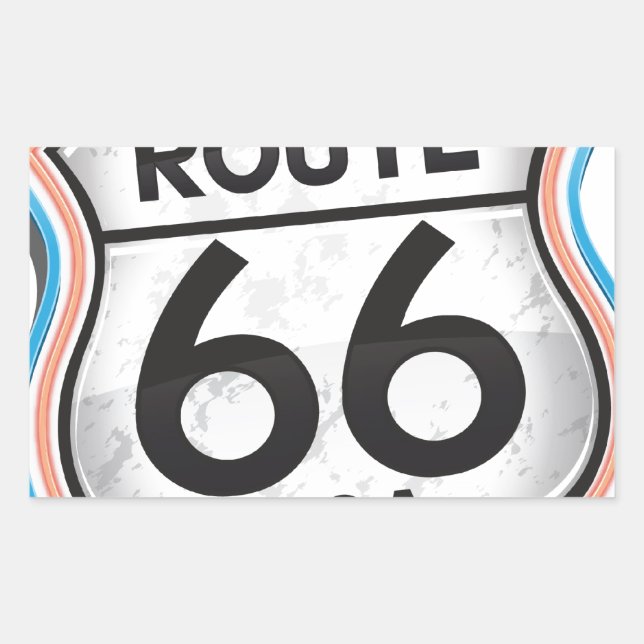 Adesivo Retangular Presentes históricos do USA Route66 (Frente)