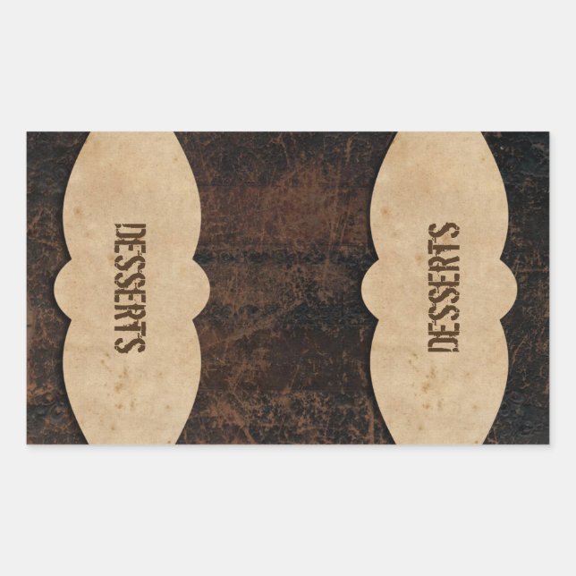 Adesivo Retangular Presilhas de Enlace de Couro Escovadas (Frente)