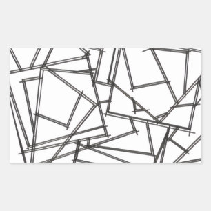 Adesivo Retangular Preto e Branco Geométrico-Moderno Minimalista