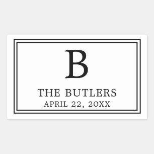 Adesivo Retangular Preto e Branco Moderno