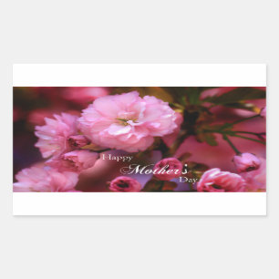 Adesivo Retangular primavera de feliz dia de as mães - Flores de cer