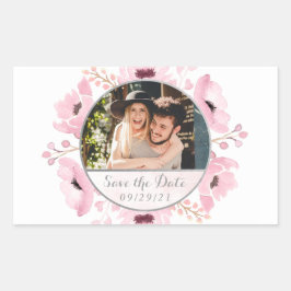 Adesivo Retangular Primavera Pinks Watercolor Floral Salve A Data