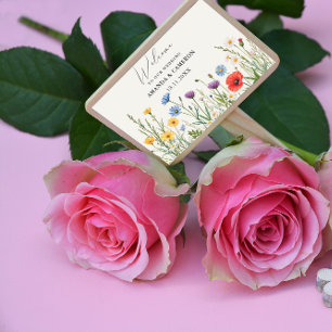 Adesivo Retangular Primavera Wild Flower Meadow Wedding