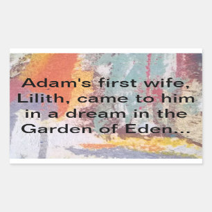 Adesivo Retangular Primeira Esposa de Adam, Lilith Jeff Hankamer Artj