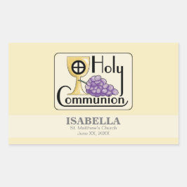 Adesivo Retangular Primeiras Uvas e Taças Comunitárias, Personalizáve