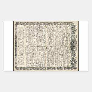 Adesivo Retangular Primeiro Projeto de Declaração de Independência