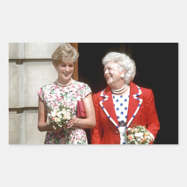 Adesivo Retangular Princesa Diana-Barbara Bush (Frente)