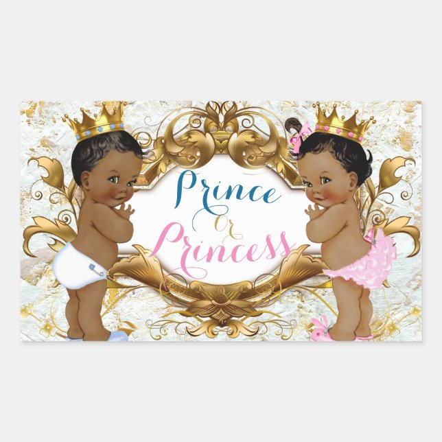 Adesivo Retangular Príncipe Africano e Princesa Sexo (Frente)