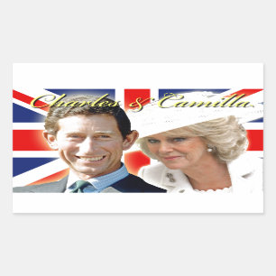 Adesivo Retangular Príncipe Carlos & HRH Duquesa Cornwall