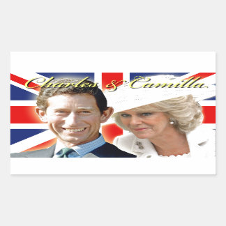Adesivo Retangular Príncipe Carlos & HRH Duquesa Cornwall