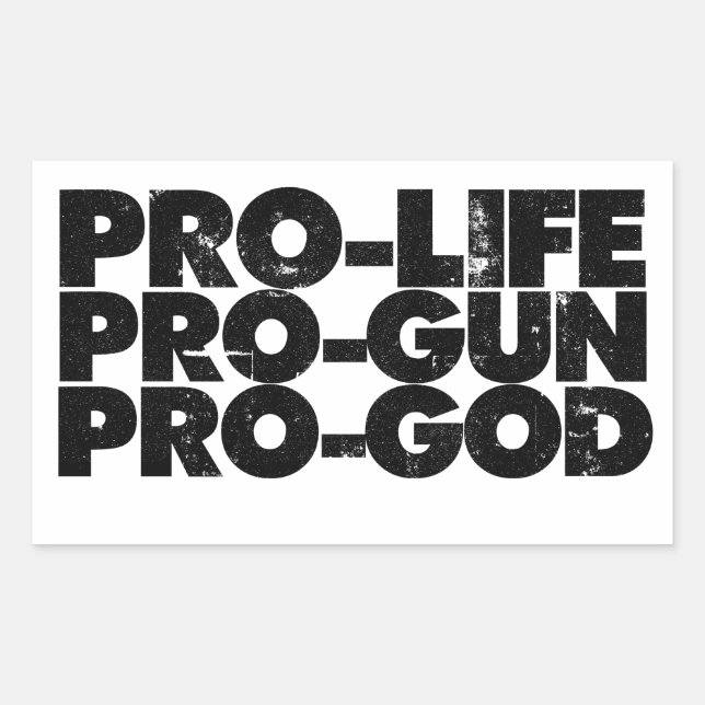 Adesivo Retangular Pró-arma Pro-life Pro-gun (Frente)