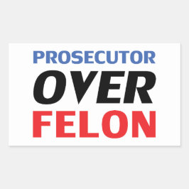 Adesivo Retangular Procurador sobre a tipografia de Felon azul-vermel