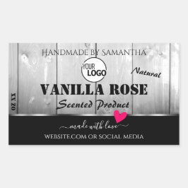 Adesivo Retangular Produto de grão branco preto Rotulagens de produto