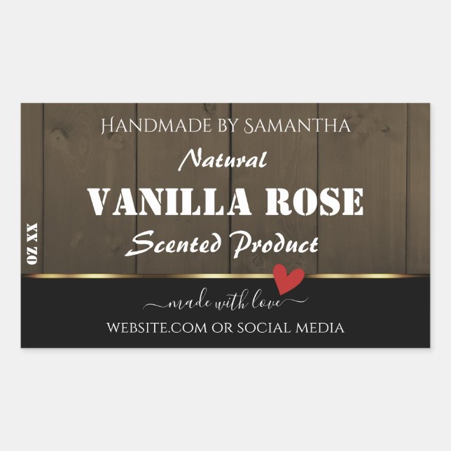 Adesivo Retangular Produto de Grãos de Madeira Preto-Escuro, Castanho (Frente)