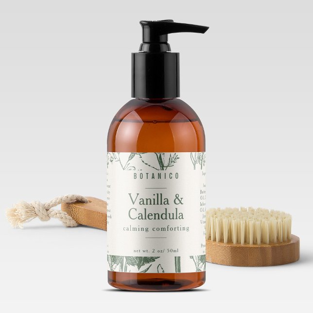 Adesivo Retangular Produto de Ingredientes Verdes da Sage Botânica Fl (Floral Botanical Sage Green Ingredients Product Rectangular Sticker)