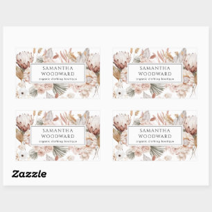 Adesivo Retangular Produto de Marca de vestuário de flores selvagens