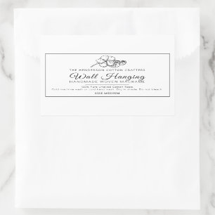 Adesivo Retangular Produto de penhor de macrame de algodão casado