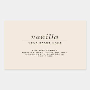 Adesivo Retangular Produto de velas para embalagens de bege moderno