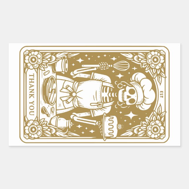 Adesivo Retangular Produto Dourado para cozinheiros (Frente)