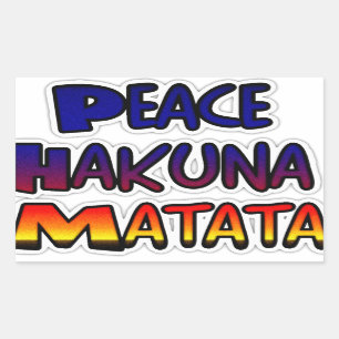 Adesivo Retangular Produtos para presentes da Peace Hakuna Matata