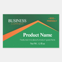 Adesivo Retangular Professional Green with Orange Stripe Business