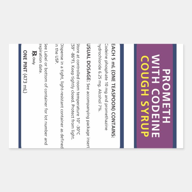 Adesivo Retangular Promover a codeína (Frente)